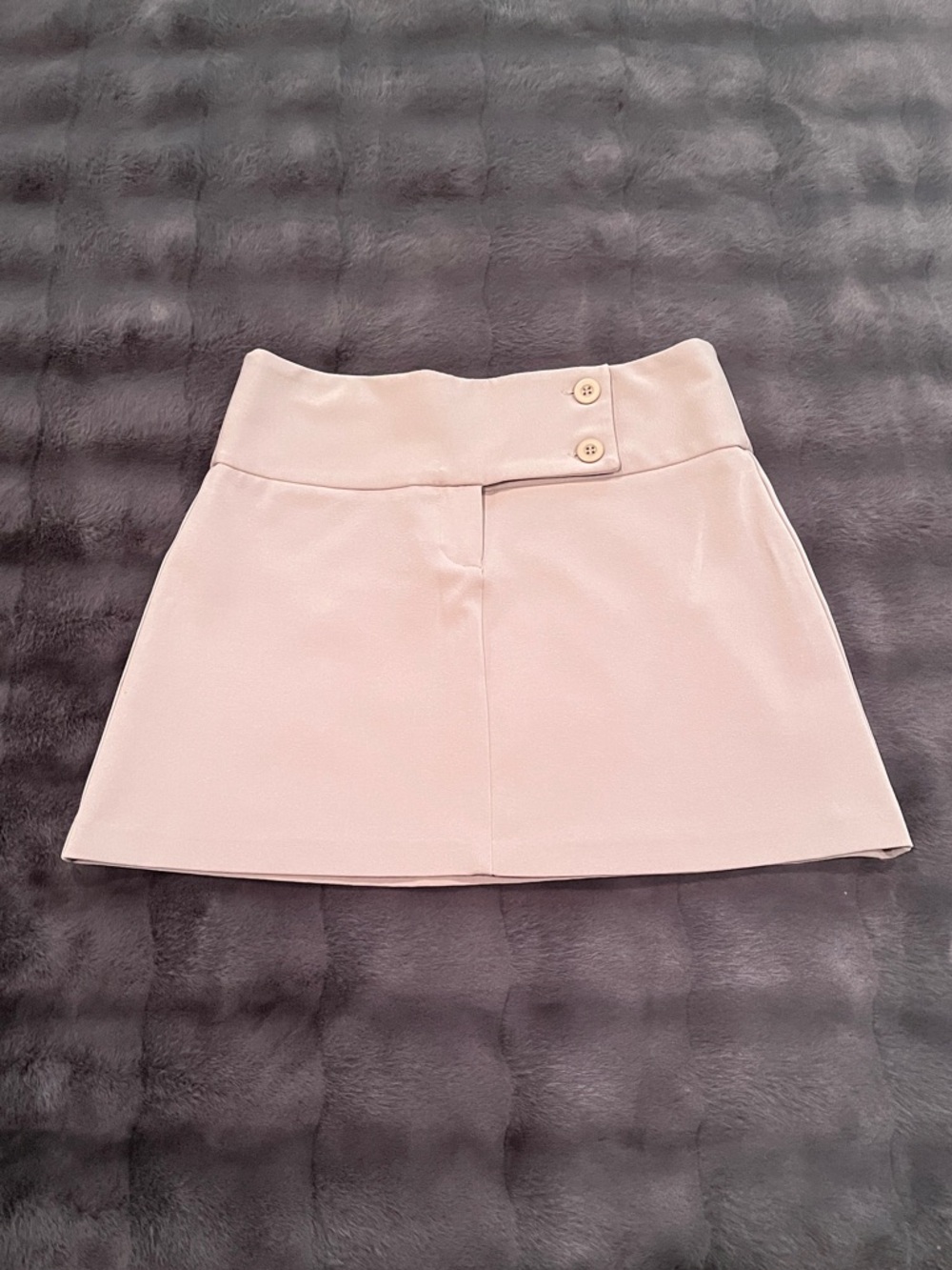 Tan Mini Skirt with Button Accents (Size 3)